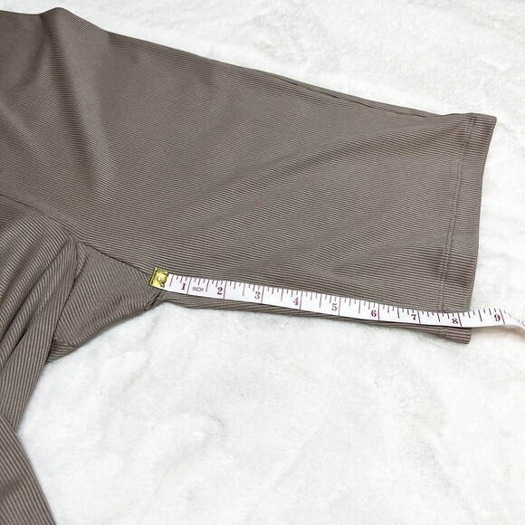 Nicholas Paola Jumpsuit Short Bodysuit Ribbed Mock Neck Tan Zip Women’s S NWT - Picture 10 of 11